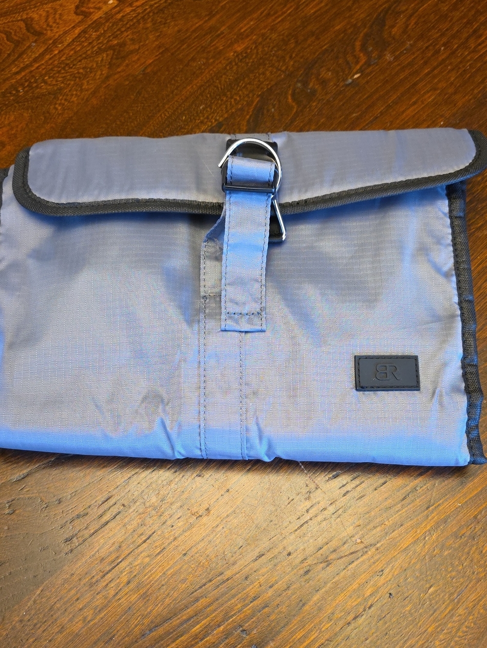 Banana Republic Foldable Toiletry Pouch - Light Blue with Black Trim